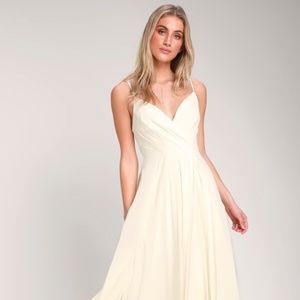 New Lulu’s All About Love Cream Maxi Dress